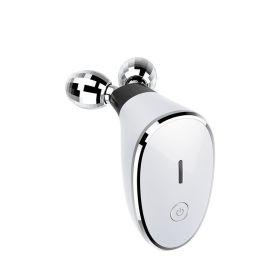 Micro Current Beauty 3d Facial Beauty Instrument Home Electric Roller Massage Instrument (Option: White-Plain packing-USB)