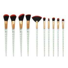 Makeup Brush Transparent Glitter Spiral Pattern (Color: BLACK)